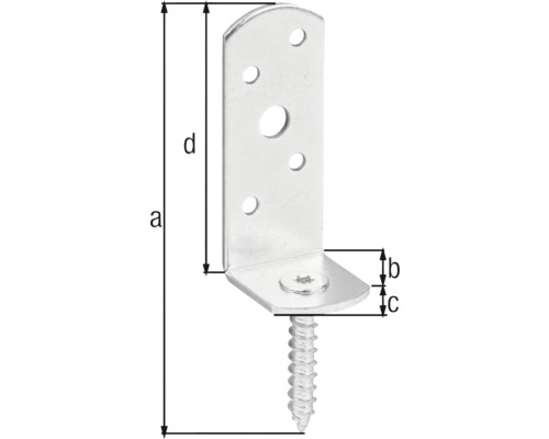 Vinkelbeslag med skruv för fastsättning