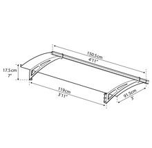 Entrétak CANOPIA Aquila 1500 grå