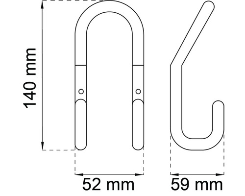 Teknisk ritning av ett cykelställ med mått