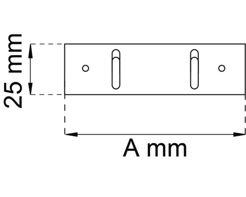 Teknisk ritning av en monteringsplatta med måttangivelser