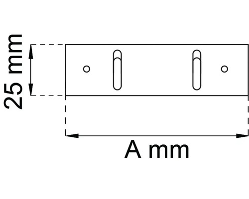 Teknisk ritning av en monteringsplatta med måttangivelser