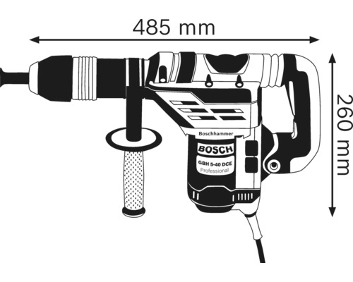 Bosch borrhammare med måtten 485 mm och 260 mm