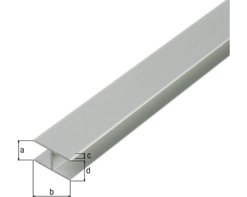 Aluminiumprofil med måttangivelser