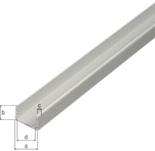Aluminiumprofil med måttangivelser