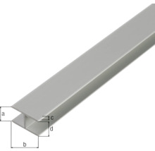 H-profil ALBERTS självklämmande aluminium silver 11x30x1,8mm 2m-thumb-1