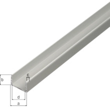 U-profil KAISERTHAL aluminium 22,5x22x1,8 mm 2 m-thumb-1
