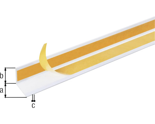 Hörnprofil av plast med tejp