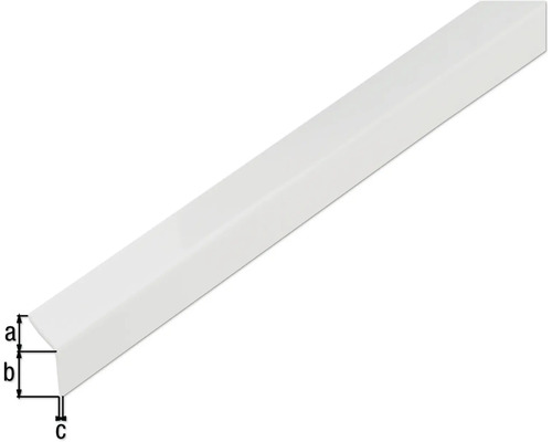 Avslutningsprofil i plast med måttangivelser