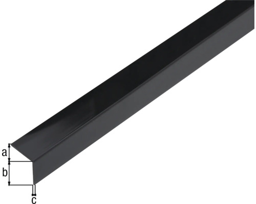 Vinkelprofil av metall med måttangivelser