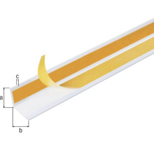 Hörnprofil av plast med tejp