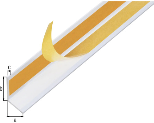 Vinkelprofil i plast med tejp