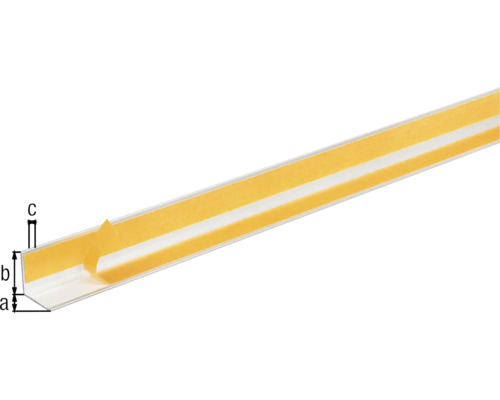 Plastprofil med självhäftande remsa och måttangivelser