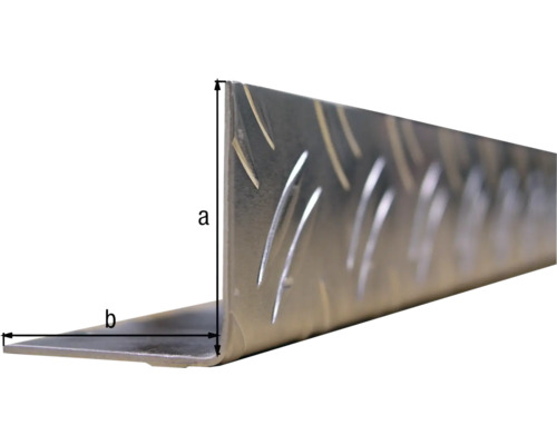 Aluminium vinkelprofil med måtten a och b