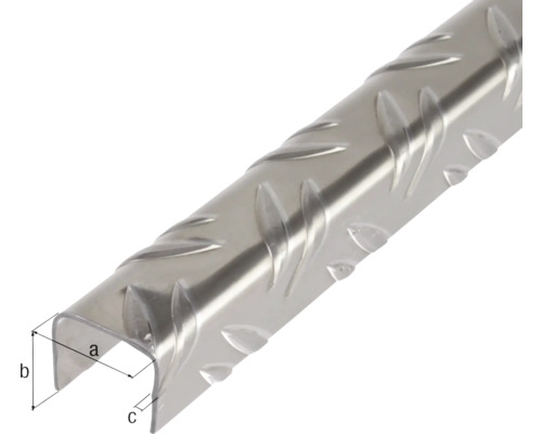 U-profil av metall med durkmönster