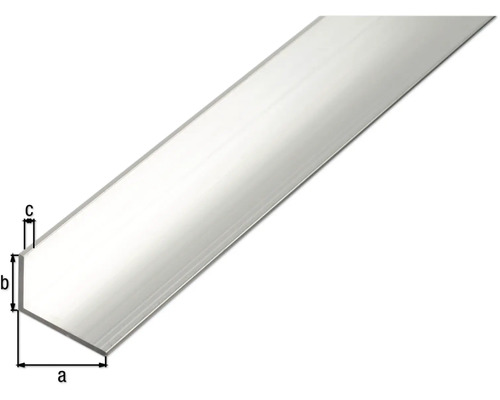 Vinkelprofil i aluminium med mått