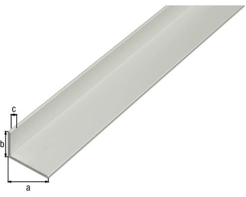 Vinkelprofil i plast med måttangivelser