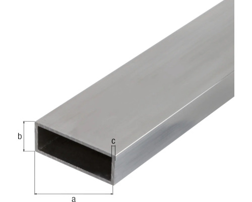 Rektangulär aluminiumprofil med måttangivelser