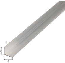 Vinkelprofil av aluminium med måttangivelser