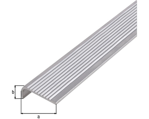 Trappnosprofil av aluminium med räfflor