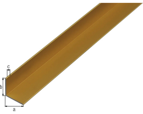 Vinkelprofil med måtten a, b, c