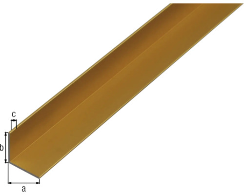 Metallvinkelprofil med måtten a, b och c