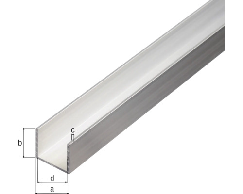 Aluminium U-profil med mått