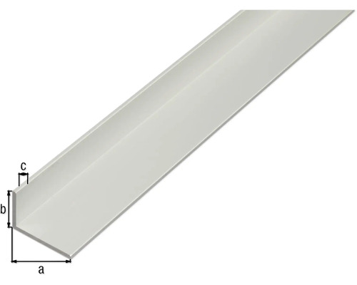 Vinkelprofil av metall med måttangivelser