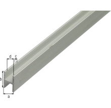H-profil ALBERTS aluminium silver 13,5x22x1,75mm 1m-thumb-1