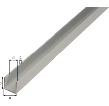 U-profil av metall med dimensioner