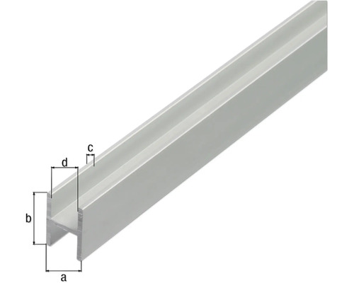 Aluminiumprofil med måtten a, b, c och d