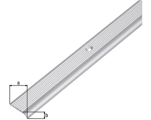Trappkantprofil i aluminium med skruvhål