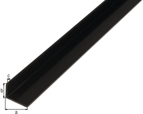 Vinkelprofil av metall med måttangivelser