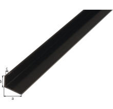 Vinkelprofil KAISERTHAL PVC svart 25x20x2 mm 2 m