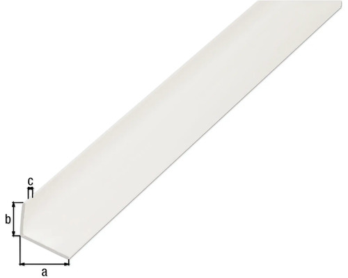 Hörnprofil av plast med måtten a, b och c