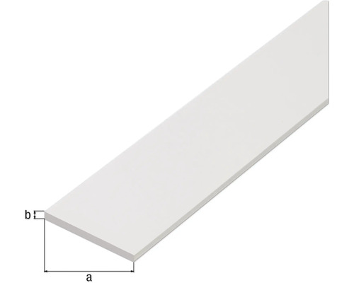 Vit plastprofil med måtten a och b