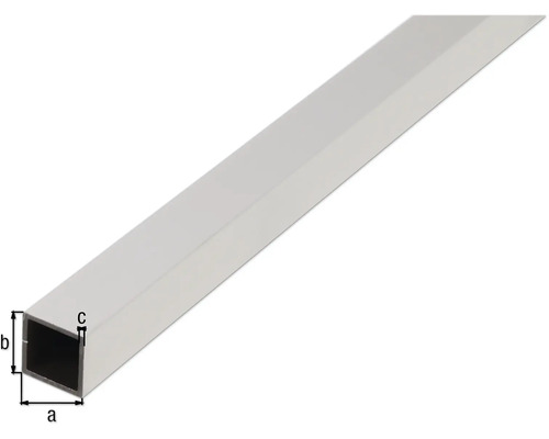Rektangulär aluminiumprofil med måttangivelser