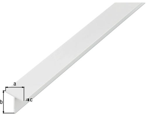 Vinkelprofil av plast med måttangivelser