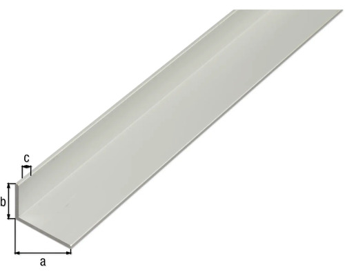 Vinkeljärn med måttangivelser a, b och c.