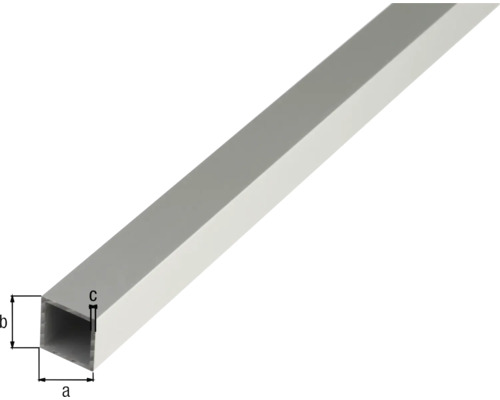 Rektangulär aluminiumprofil med måttangivelser