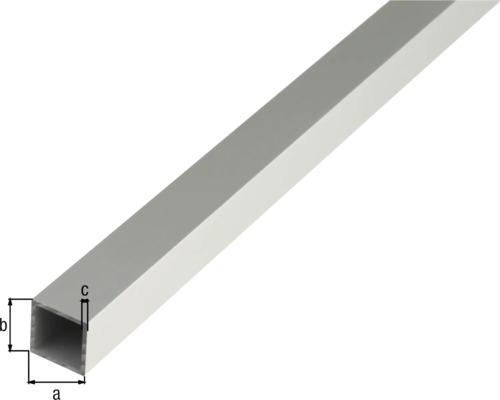 Fyrkantrör av aluminium med dimensioner