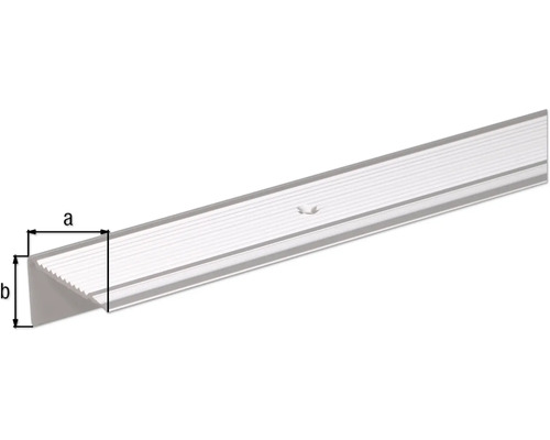 Trappkantprofil i aluminium med måtten a och b