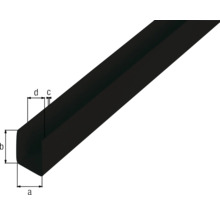 U-profil ALBERTS plast svart 10x18x10x1mm 1m-thumb-1