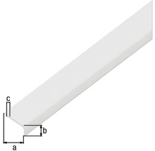 Hörnprofil i plast med måtten a, b och c.