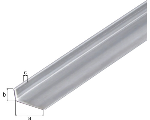 Vinkelprofil med måtten a, b, c