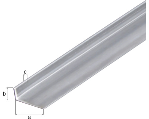 Vinkelprofil med måtten a, b och c