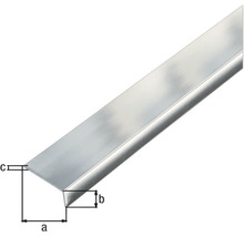 Vinkelprofil i aluminium med måttangivelser