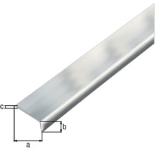 Vinkelprofil i aluminium med måttangivelser