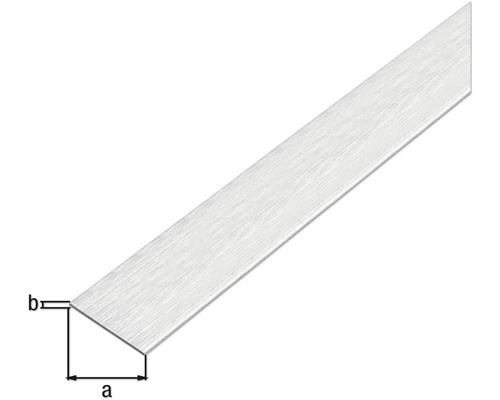 Vinkelprofil i aluminium med måttangivelser