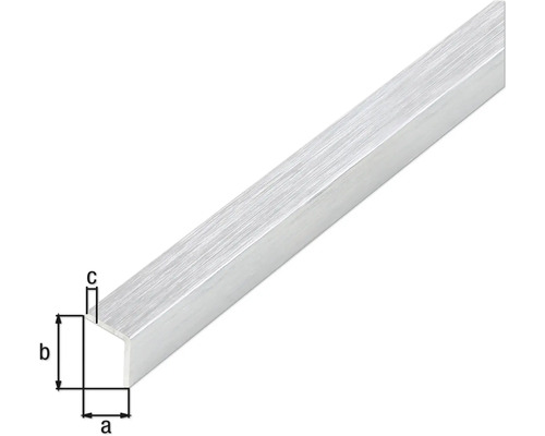 U-profil av aluminium med måttangivelser
