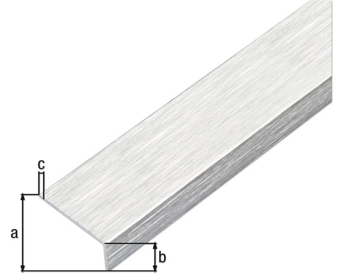 Aluminium vinkelprofil med måttangivelser